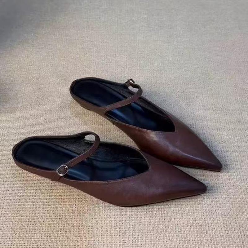 Модные женские шлепанцы с острым носком, повседневные туфли-слингбэки, удобная обувь для ходьбы, женские сандалии, тренд лета 2025, брендовые, ретро, женские zapatos