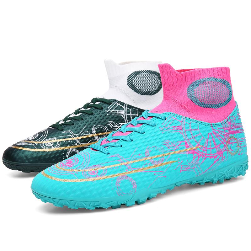 Футбольные бутсы для мужчин, подростков, взрослых, профессиональные, высокие, бутсы Starry Sky Printed, двухцветные, Zapatillas Hombre
