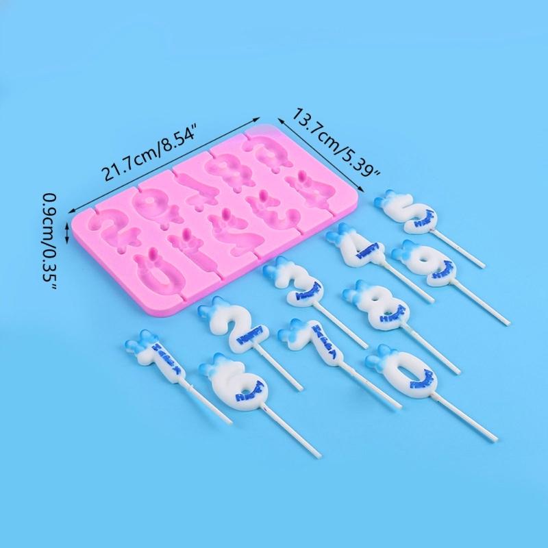 Fun DIY Number Cake Pop Candle Lollipop 0-9 Silicone Molds Set Great for All Occasions DIY Gifts