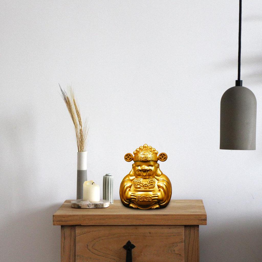 Golden Metal Sailing Ship Bucket Teapot Sculpture Chinese Fengshui Statues for Wealth and Prosperity Decorative Ornament