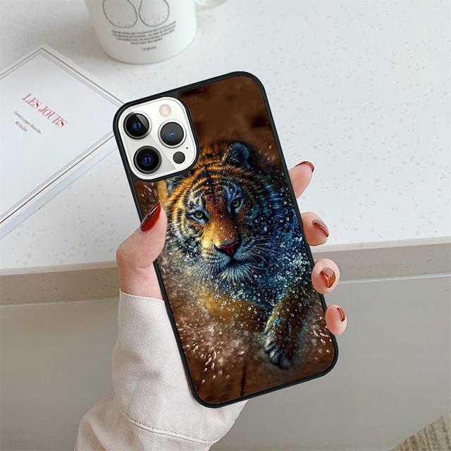 Tiger Phone Case For iPhone 17 Air 13 12 14 15 16  Cover For Apple iPhone 17 Air 14 15 16 Pro Max 6S Plus Coque