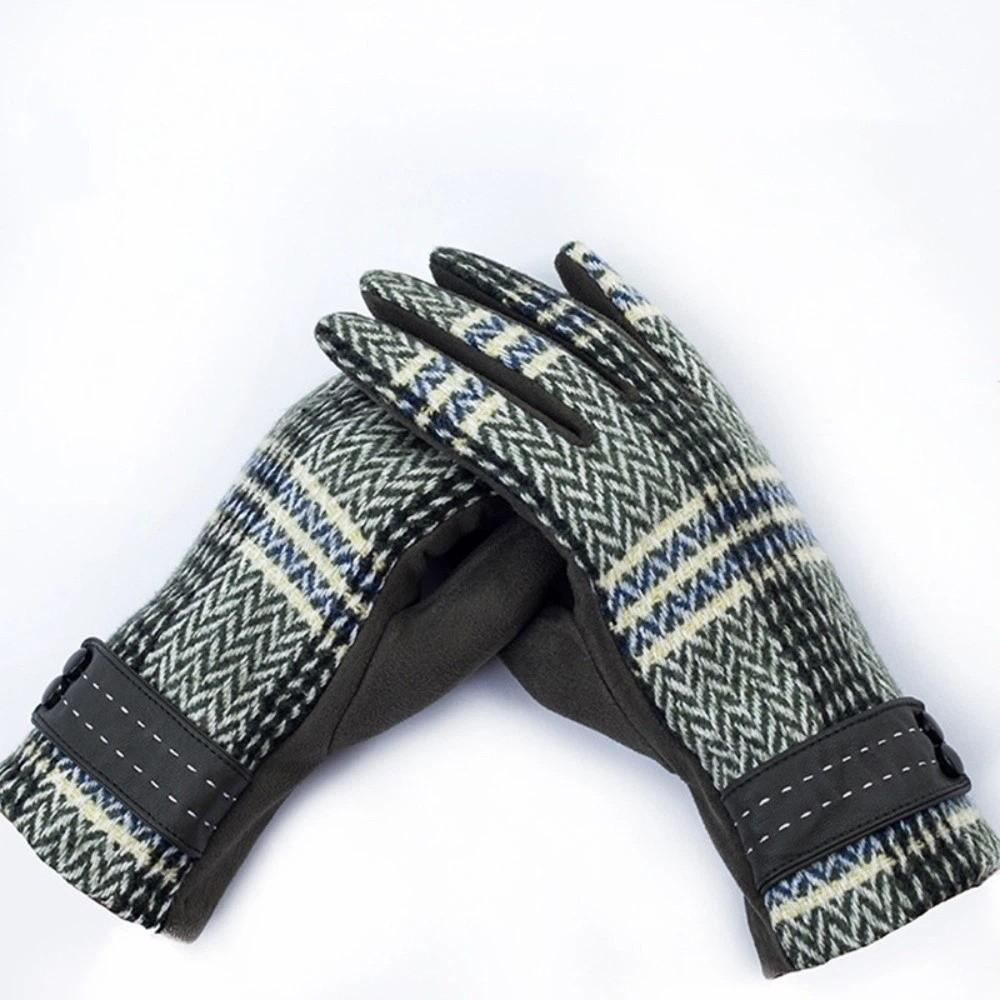 Wind Resistant Winter Touchscreen Gloves Cold Resistant Plaid Gloves Full Finger Gloves Winter