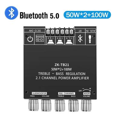 TPA3116D2 Bluetooth 5.0 ZK-TB21 сабвуфер цифровой усилитель плата 2x50 Вт+100 Вт 2.1 канальный усилитель мощности аудио стерео бас для дома