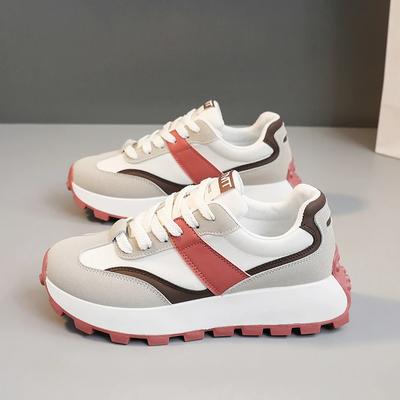 Новые женские повседневные кроссовки на толстой подошве, женская универсальная спортивная обувь на шнуровке для женщин 2024 года, прочная дизайнерская обувь для ходьбы