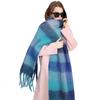 Winter Female Lattice Imitation Cashmere Scarf for Women Thick Warm Pashmina Bufanda Shawl Rainbow Tassel Echarpe Poncho Stoles