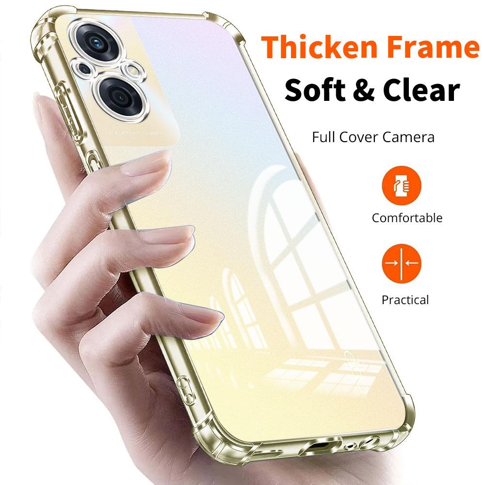 Phone Case For Oppo Reno8 Lite 7Lite Case Clear Soft Silicone Shockproof Bumper For Oppo Reno7 Z Lite Reno 8 Z Back Cover Fundas
