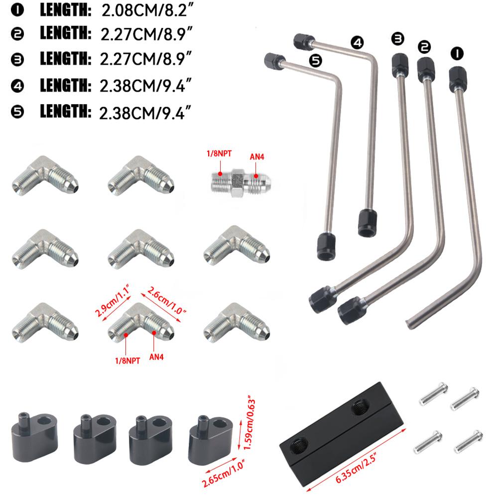 AN4 LS Stainless Coolant Crossover Steam Vent Kit Compatible with for LS1, LS2, LS3, LS6, LS7, LS9, LSX Engines