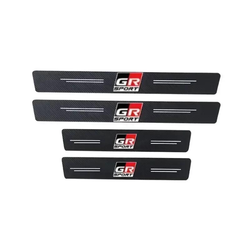 Car Door Sill Protector Sticker Rear Trunk Bumper Film Decals For Toyota GR Sport Gazoo Racing Camry Corolla RAV4 CHR Aqua Yaris