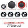 Universal Base Black White Badge Set for BMW 7Pcs 68mm 56mm 82mm 74mm  Hood Trunk Wheel Steering Logo 7Pcs 2-Pin 3-Pin Clips Kit GX9