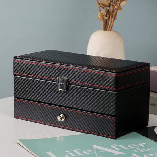 Ящик для хранения часов Контейнер для ювелирных изделий Большая емкость Двухслойный дизайн Быстрая классификация часов