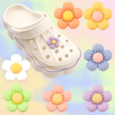 Новые 1 шт. Цветочные подвески для обуви для девочек, Милые подвески для обуви для взрослых, подростков, детей, Кавайное украшение для обуви с кнопками, Сабо, Сандалии