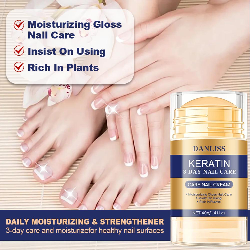 KERATIN CARE NAIL Cream For Damaged Discolored Thick nails-SOYBEAN · CASTOR OIL, BEESWAX, LAVENDER ·LANOLIN, ALOE VERA,40ml