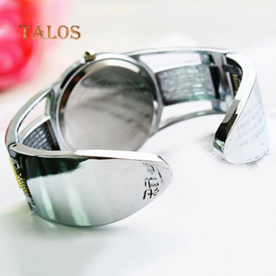 Women's Fashion Open Metal Band Quartz Analog Round Dial Bracelet Wrist Watch Trinket