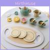 Tea Set Wooden Toddlers Play Party Children Food Dessert Tray Teapot Kitchen