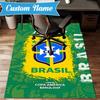 Custom Name Brazilian Football Championship Rug Game Carpet,Floor Mat for Bedroom Living Room Entryway Rug,Home Decor Gift for Christmas birthday