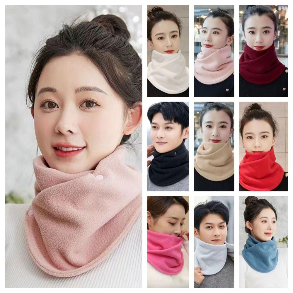 Multifunctional Fleece Neck Scarf Solid Color Plush Neck Cover Sweet Plush Neck Protector Winter