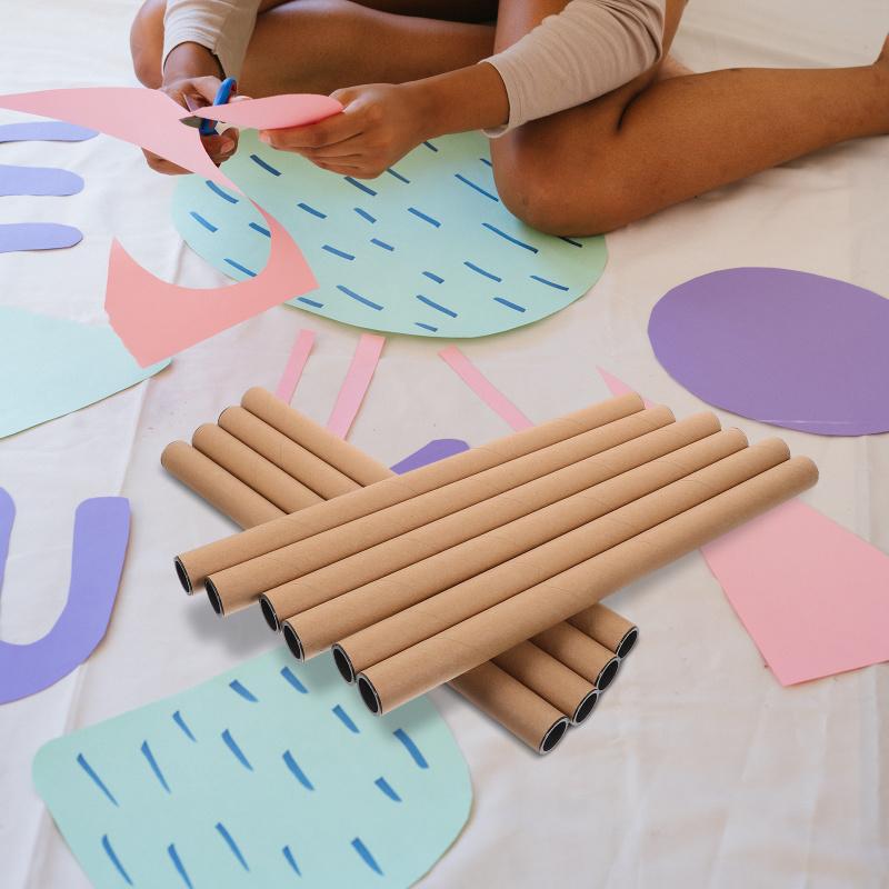 10 Pcs Brown Kraft Paper Mailing Tube Poster Holder Cardboard Tubes For Packaging Artwork Graphics Charts Drawing Storage