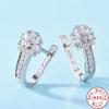 925 Sterling Silver Earrings Flower Zircon Earrings Woman Wedding Wedding Jewelry Gift