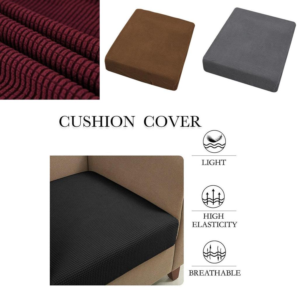 Stretchy Couch Seat Cushion Cover Soft Hand-feeling Easy To Fit Furniture Protector