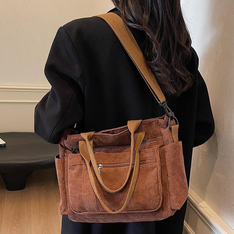 Сумка-тоут Осенне-зимний стиль Женская Большая вместимость Много карманов Женская сумка-тоут Универсальная На плечо Кроссбоди