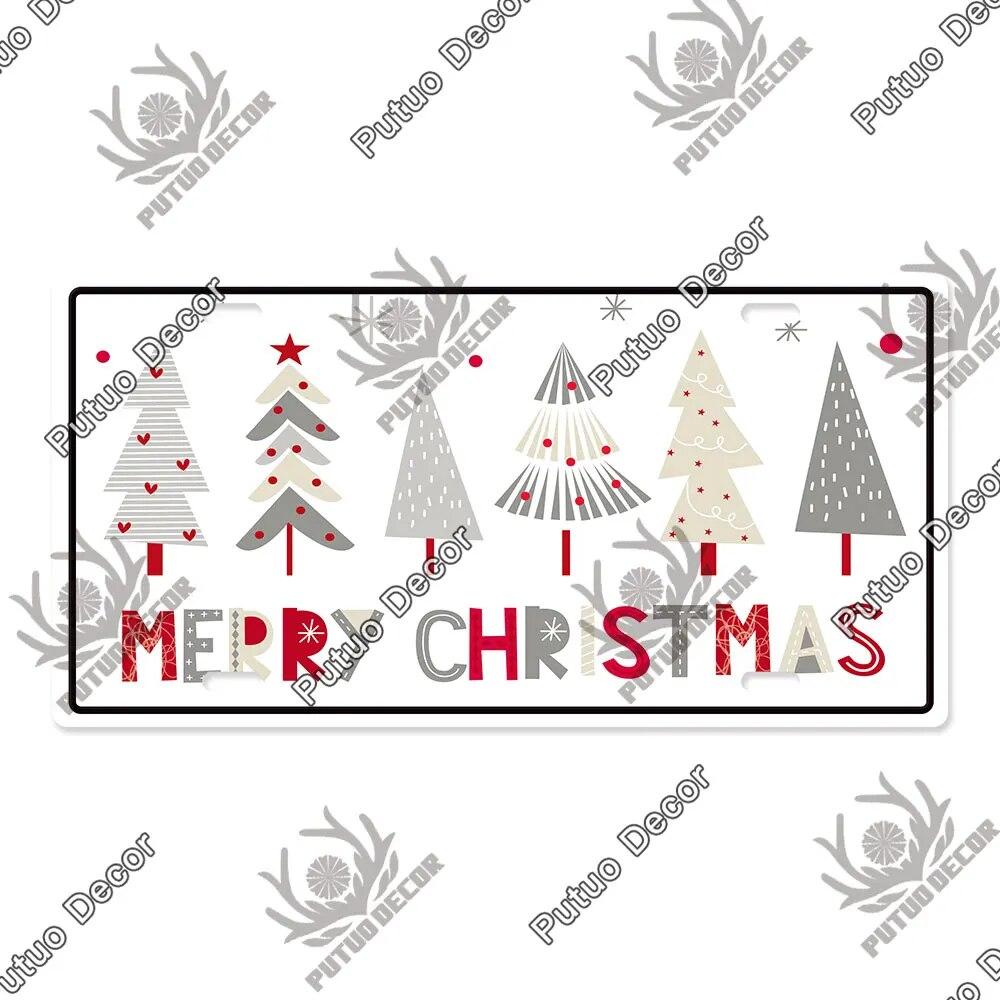 Putuo Декор с Рождеством номерной знак жестяная табличка металлический винтажный постер для домашнего бара новогодний подарок Navidad Настенный декор