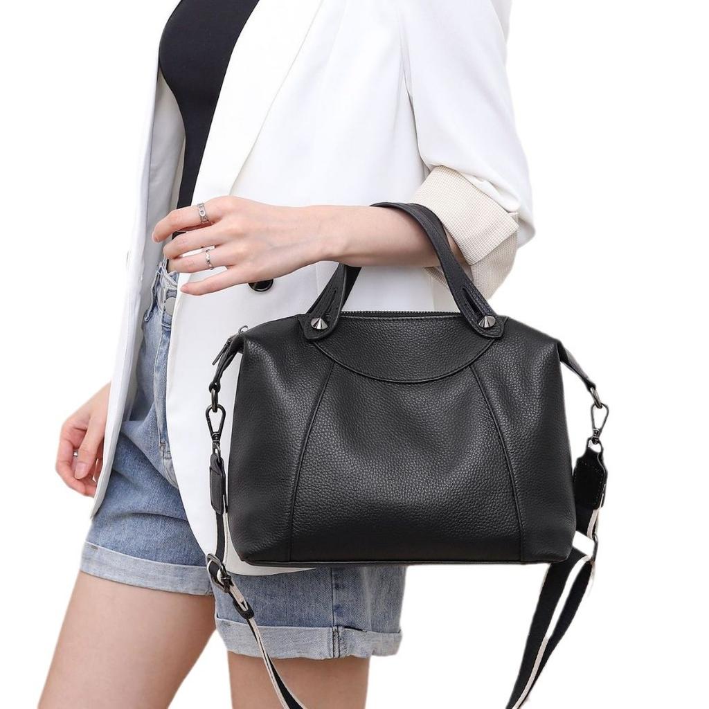 Женская сумка через плечо из коровьей кожи, большая вместимость, женская модная простая сумка для покупок, практичная и вместительная сумка из мягкой кожи