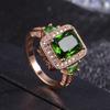 Sace Gems Classic Luxury Square Green Zircon Ring Ladies Jewelry Wedding Promise Party Gift
