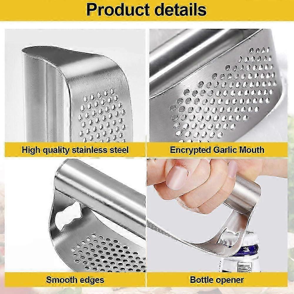 Stainless Steel Garlic Presser, 2024 New Garlic Press Stainless Steel Rocker