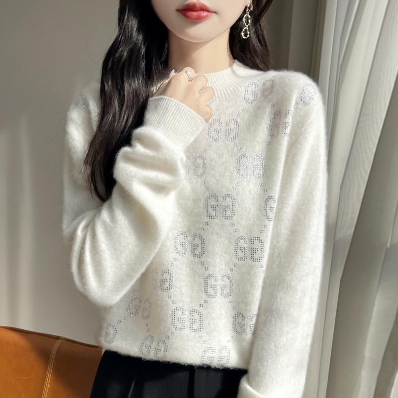 Женский кашемировый свитер Qinghe Cashmere 30% кашемир 70% шерсть Осень и Зима Пуловер Теплый и Модный