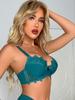 Teal Seduction - Роскошный кружевной бюстгальтер Push-Up - чашка B, поддержка на косточках, регулируемые бретели, сексуальное нижнее белье с застежкой на спине для женщин
