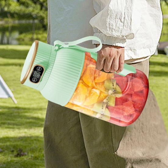 Multifunctional Portable Juicer Cup with Digital Display Large-Capacity USB Rechargeable Cordless Smoothie Blender