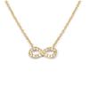 [L4350] - White Gold 'Infini' Gold Plated Necklace - 13x5 Mm