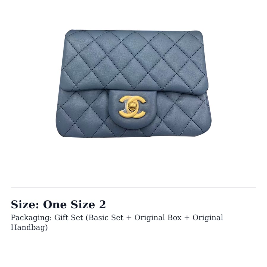 CHANEL Sheepskin Material Vintage Gold Chain Crossbody Bag, Shoulder Bag Women's Blue AS1786-B02916-NR651