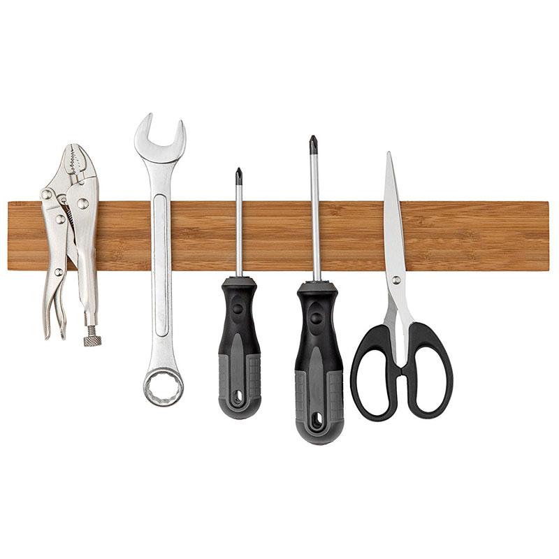 Мощная настенная магнитная стойка для ножей Leeseph, стойка для ножей из цельного бамбукового дерева, 16 дюймов