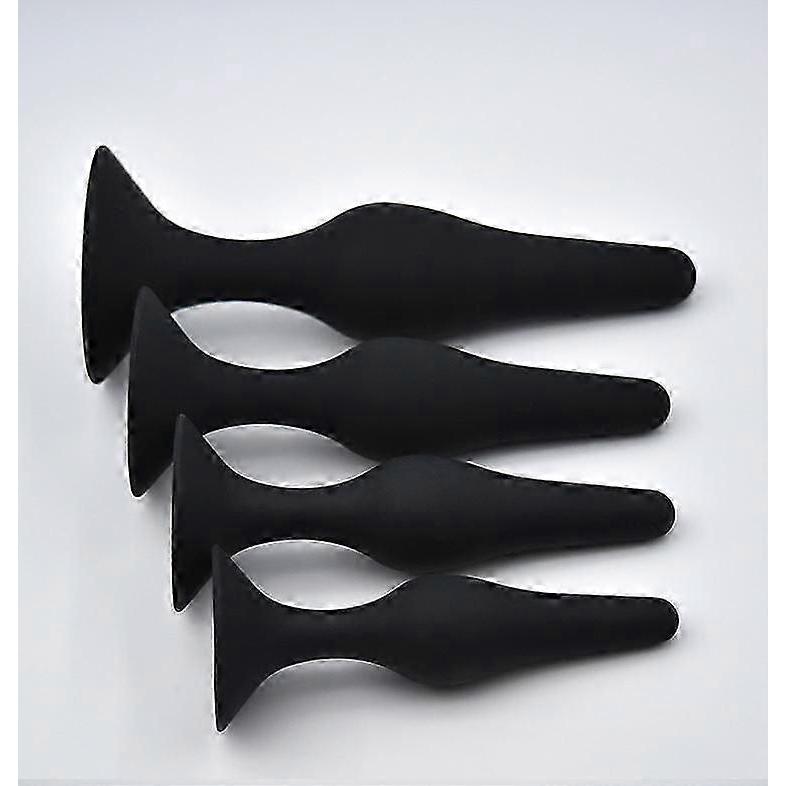 Rectal Dilator Training Set For Men And Women - Pelvic Floor Therapy Tools - Medical Grade Silicone, 4 Pack, Sizes 1-4 Black