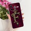 Для Xiaomi Poco F7 Pro 5G Чехол Прозрачный Роскошная Корона Буквы от А до Я 2D Плоский Узор Мягкий Корпус 24117RK2CG