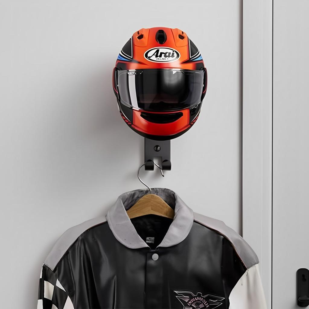 MIMIA Helmet Holder, Helmet Rider Suit, Wall Mounted, Helmet Stand, Helmet Storage, Helmet Hanger,