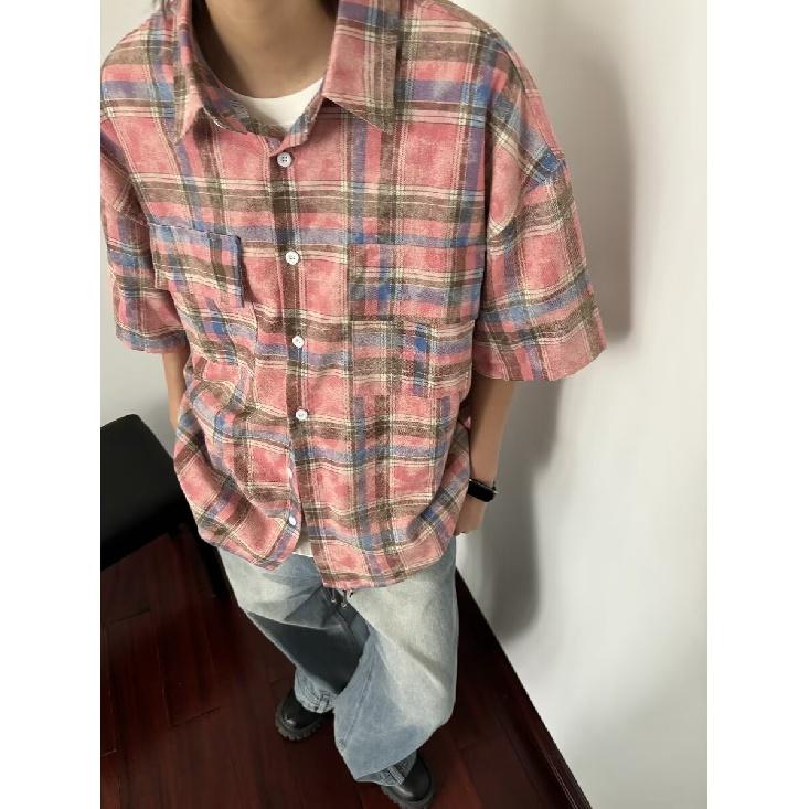 Летняя новая повседневная рубашка с рукавами пять четвертей, свободная рубашка большого размера с короткими рукавами для мужчин и женщин