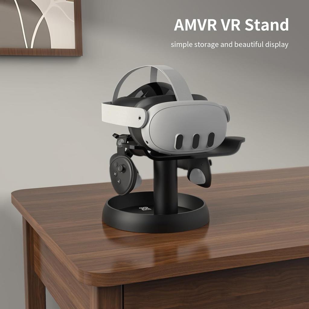 AMVR Stand Compatible with Meta Quest 3 Accessories Universal VR Headset Display Dock Holder for Quest 2/Pico 4/Vision Pro PSVR2