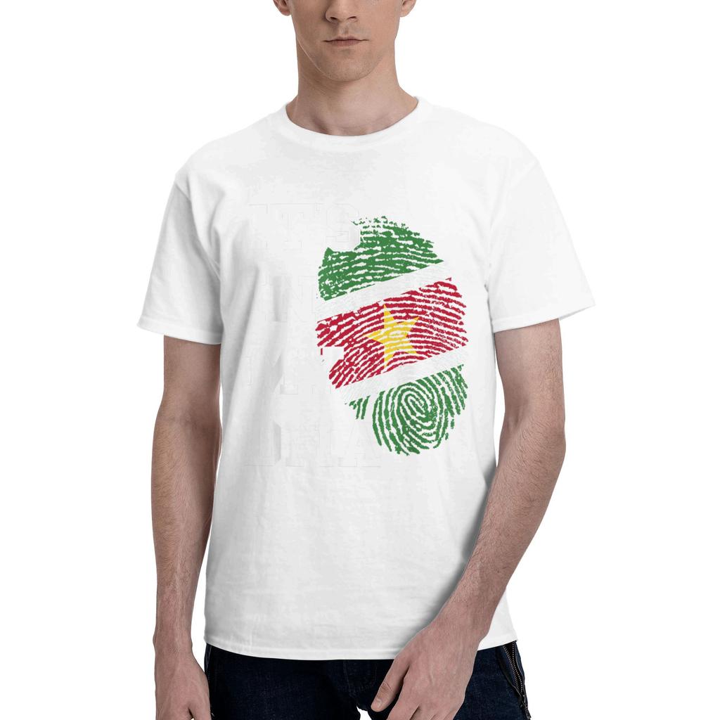 Men T-Shirt Suriname Flag Its In My DNA Thumbmark Surinamese Roots Novelty Tee Shirt Short Sleeve T Shirts O Neck Tops Classic