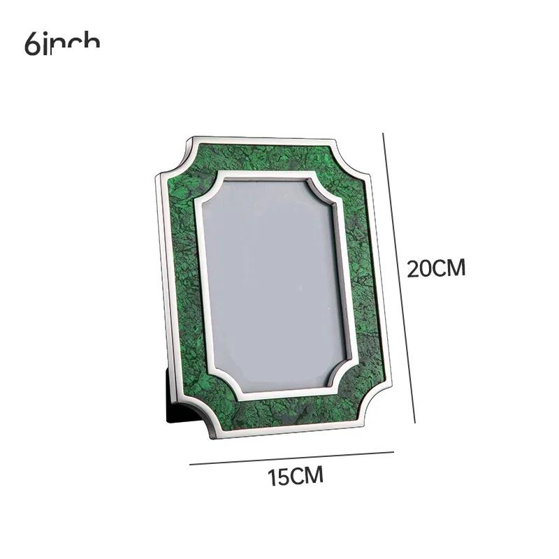 Рамки для картин из изумрудного мрамора, легкие роскошные украшения для спальни, цветные мраморные рамки для фотографий, современные рамки для фотографий для свадебных фотографий для дома