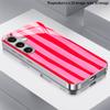 Красные Розовые Вертикальные Полосы 2D Чехол для Телефона для Samsung S26 S25 S24 S23 S22 S21 S20 A56 A36 A16 Электрооцинкованный Стеклянный Защитный Чехол