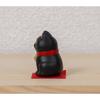 Maneki Neko Black 1 piece Total length 5.2 cm Ceramic Lucky charm Amulet Mini Figurine Good fortune