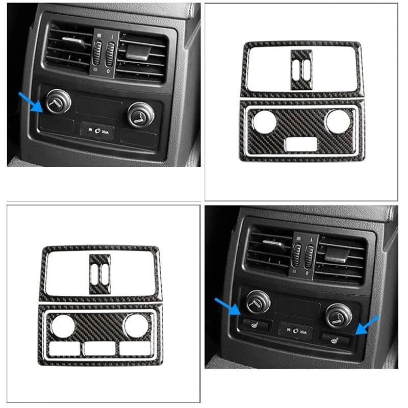 Углеродное волокно автомобиля сзади кондиционер вентиляционное отверстие панель крышка наклейки аксессуары для BMW E60 5 серии 520 523 530Li 2005-2010