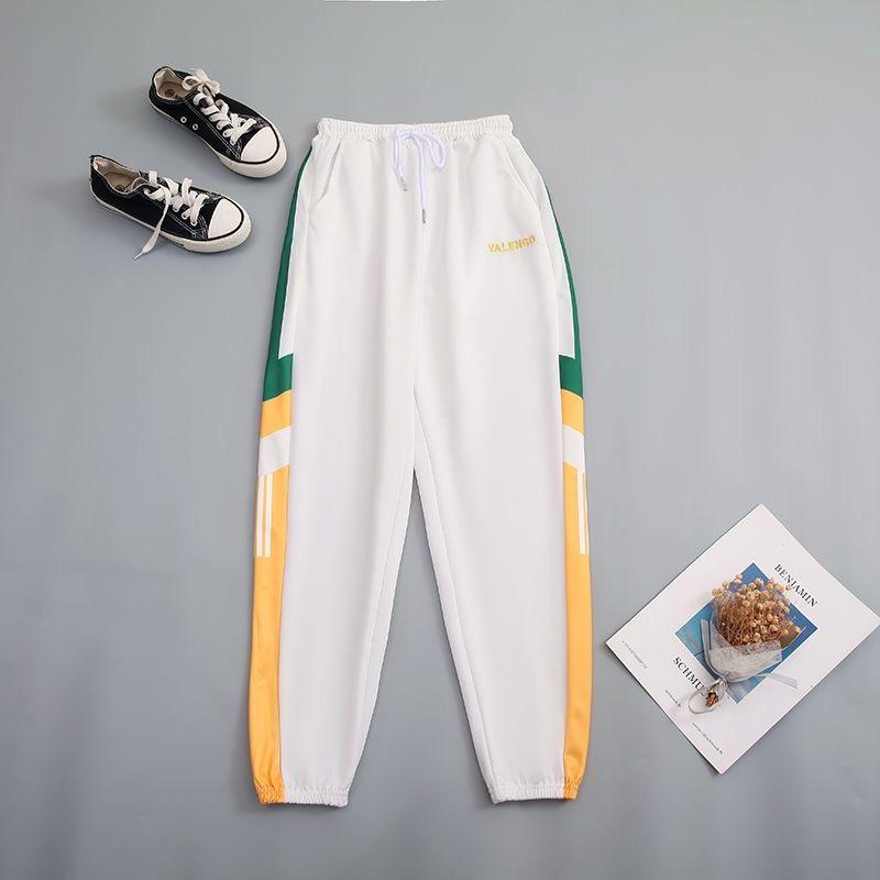 Женские спортивные штаны с принтом, хлопковые длинные брюки, брюки для бега, спортивные однотонные спортивные штаны для фитнеса и фитнеса