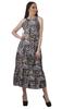 Moomaya Rayon Halter Neck Sleeveless Front Slit Holiday Dress Women Printed