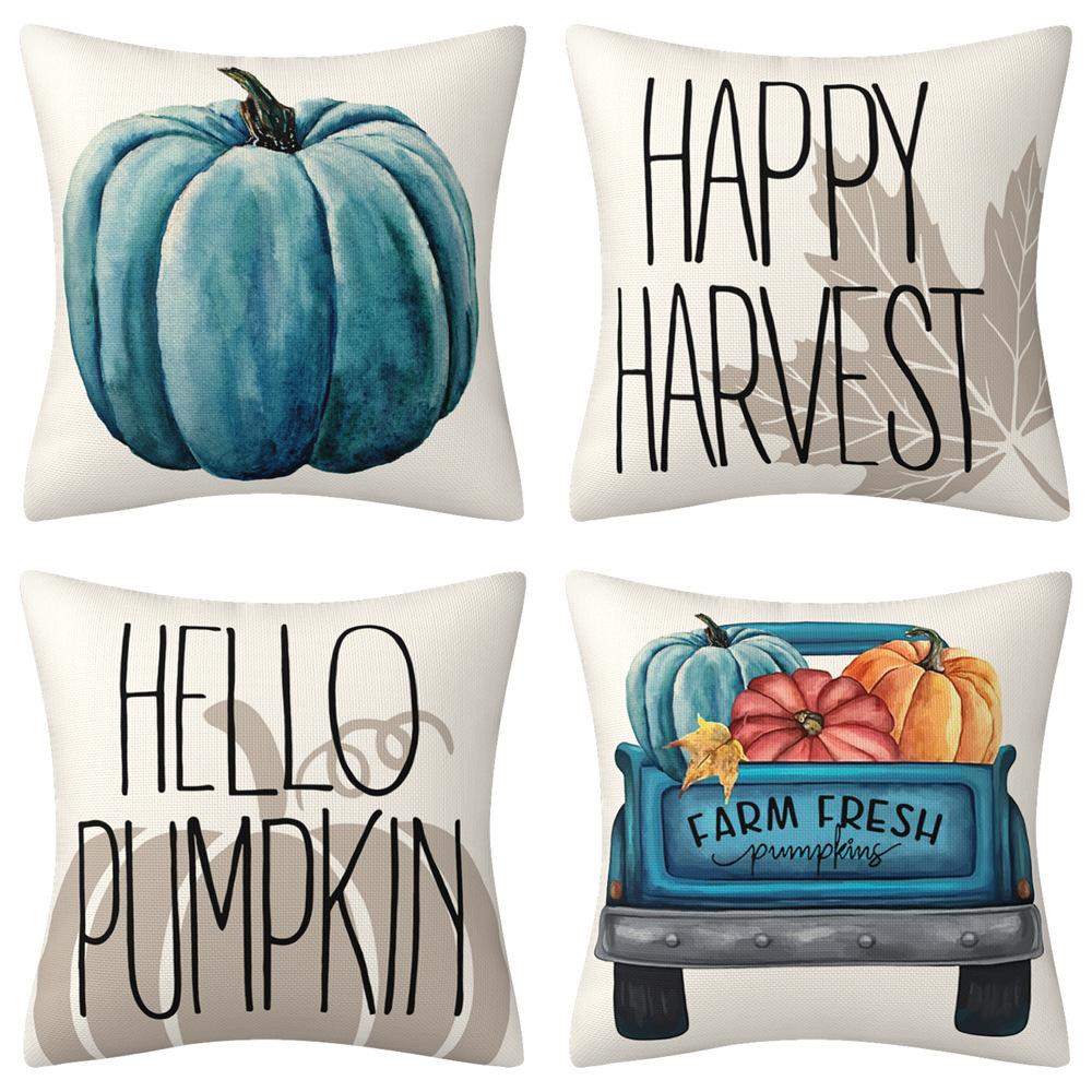 New Autumn Pumpkin Truck Thanksgiving Pillowcase Household Supplies Decorative Sofa Headrest Cover