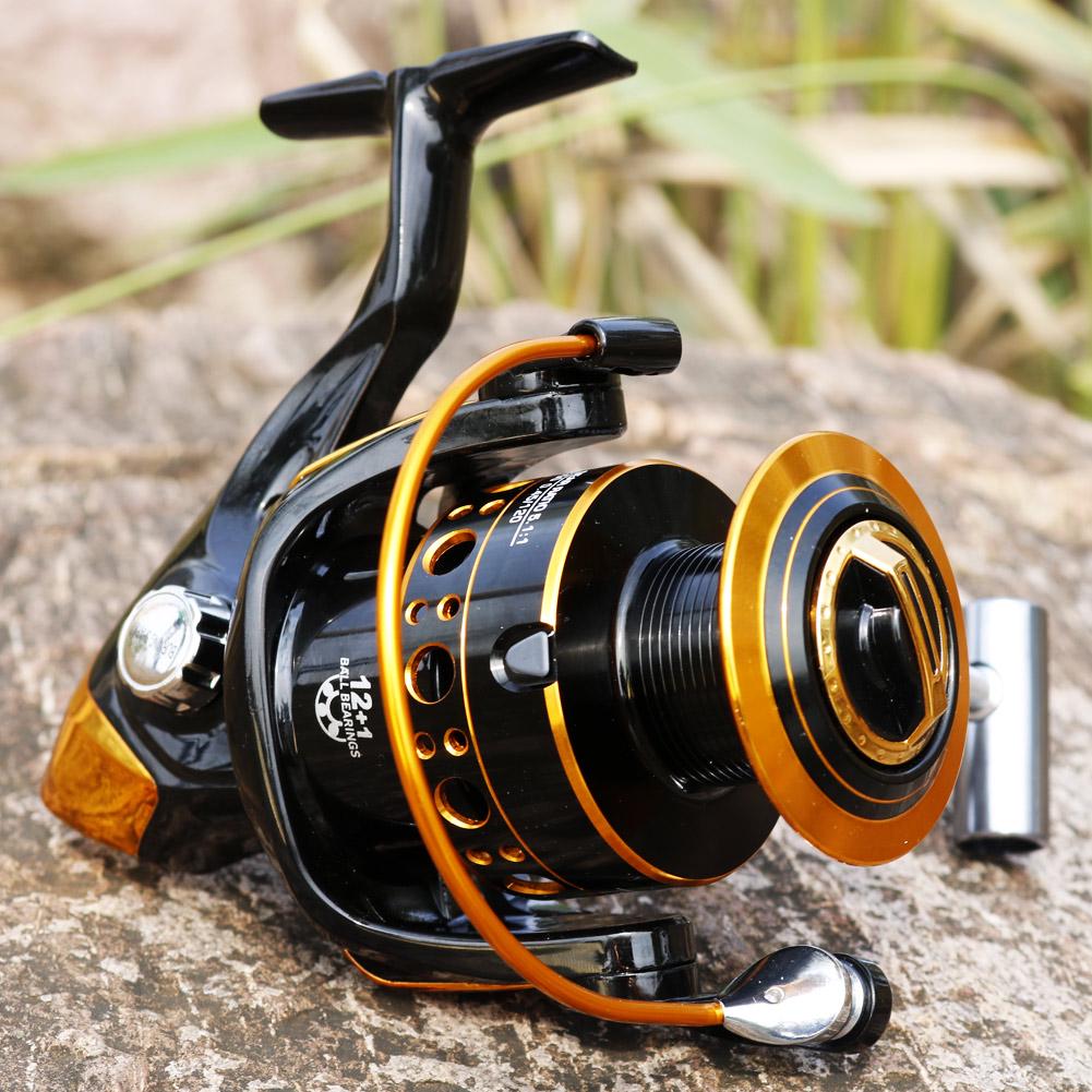 Spinning Fishing Reel 12+1BB Carbon Firbre Gasket Freshwater Bass Trout Fishing Buff Drag Powerful