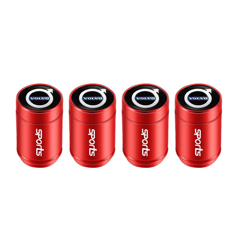 For Volvo 4Pcs Aluminum Alloy Car Tire Air Valve Stems Caps For Volvo Xc60 Xc90 V40 V60 S60 V50 V90 S80 C40 XC40 V70 XC70 C30 EX