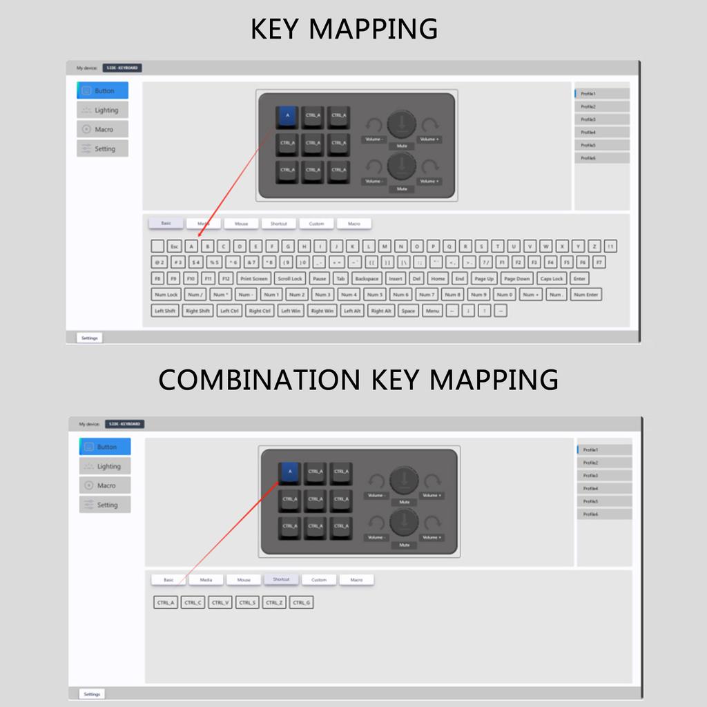 Программируемая макро-клавиатура с настраиваемой ручкой, 3/4/6/8 клавиш, механическая игровая клавиатура с переключателями с возможностью горячей замены